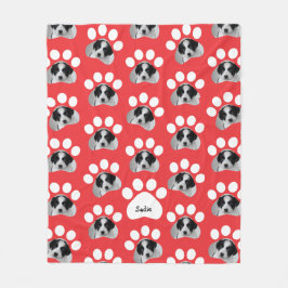Pet Paw Print Foto afdrukken Fleece Deken
