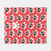 Pet Paw Print Foto afdrukken Fleece Deken (Voorkant (Horizontaal))