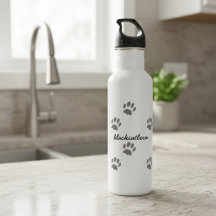 Pet Paw Print Gepersonaliseerde Cat Lover Waterfle