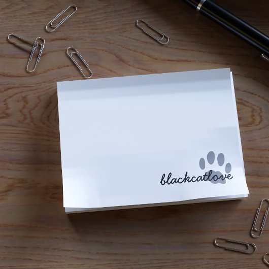 Pet Paw Print Gepersonaliseerde Kat Lover Wit Post-it® Notes