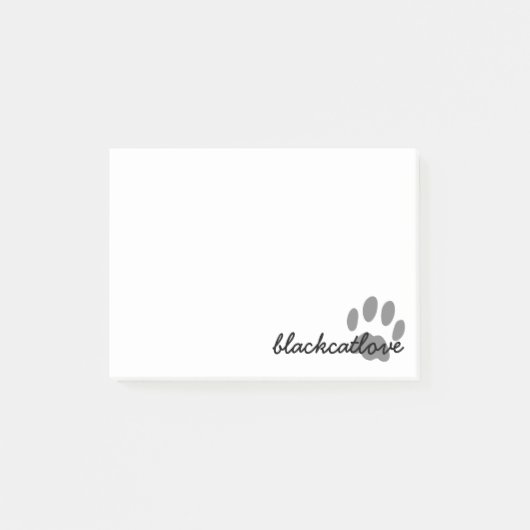 Pet Paw Print Gepersonaliseerde Kat Lover Wit Post-it® Notes (Voorkant)