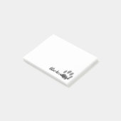 Pet Paw Print Gepersonaliseerde Kat Lover Wit Post-it® Notes (Schuin)