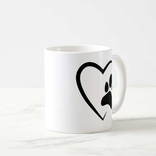 Pet Paw Print Hart Mok (Voorkant rechts)