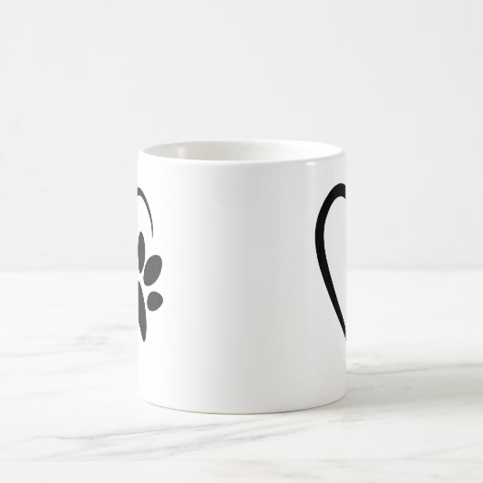 Pet Paw Print Hart Mok (Center)