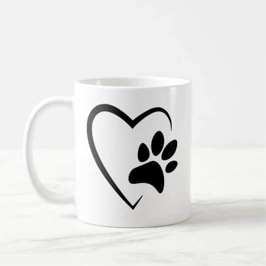 Pet Paw Print Hart Mok (Links)