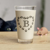Pet Paw Print Hart Monogrammed Glas