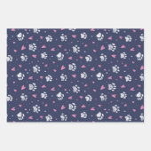 Pet Paw Print Heart Pattern Cute Valentijnsdag Inpakpapier Vel (Voorkant 3)