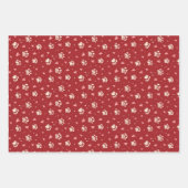 Pet Paw Print Heart Pattern Cute Valentijnsdag Inpakpapier Vel (Voorkant 2)