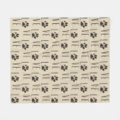 Pet Paw Print Liefde Typografie Patroon Fleece Deken (Voorkant (Horizontaal))
