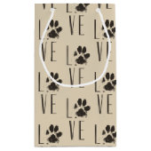 Pet Paw Print Liefde Typografie Patroon Klein Cadeauzakje (Achterkant)