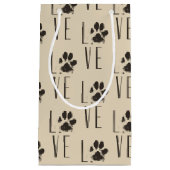 Pet Paw Print Liefde Typografie Patroon Klein Cadeauzakje (Voorkant)