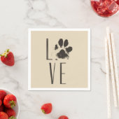 Pet Paw Print Love Typografie Servetten (Insitu)