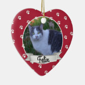 Pet Paw Print Photo Keepomwille Ceramic Ornament (Rechts)