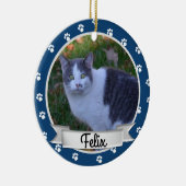 Pet Paw Print Photo Keepomwille Ceramic Ornament (Rechts)