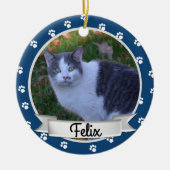 Pet Paw Print Photo Keepomwille Ceramic Ornament (Voorkant)