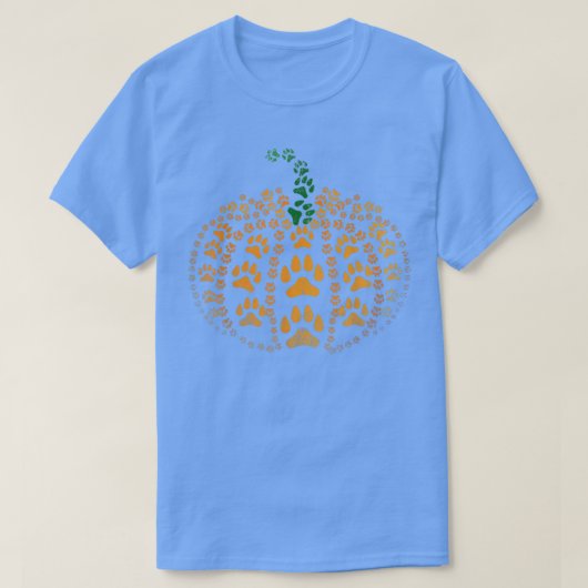 Pet Paw Print Pumpkin T-Shirt (Design voorkant)