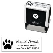 Pet Paw Print retouradres Hond of Kat Schattig Zelfinktende Stempel (In situ)