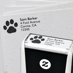 Pet Paw Print retouradres Hond of Kat Schattig Zelfinktende Stempel