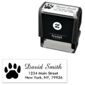 Pet Paw Print retouradres Hond of Kat Schattig Zelfinktende Stempel (In situ)