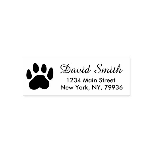Pet Paw Print retouradres Hond of Kat Schattig Zelfinktende Stempel (Design)
