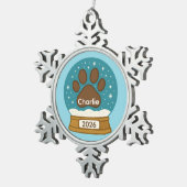  Pet Paw Print Sneeuw Wereldbol Ornament (Rechts)