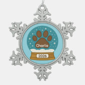  Pet Paw Print Sneeuw Wereldbol Ornament (Voorkant)