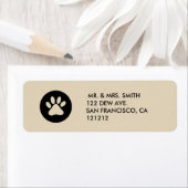 Pet Paw Print Vakantie retouradres Etiket (Insitu)