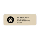 Pet Paw Print Vakantie retouradres Etiket (Voorkant)