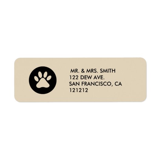 Pet Paw Print Vakantie retouradres Etiket (Voorkant)