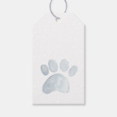 Pet Paw Print Waterverf Art Grijs Plezier Cadeaulabel (Voorkant)