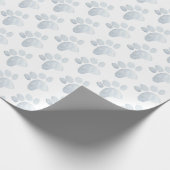 Pet Paw Print Waterverf Art Grijs Plezier Cadeaupapier (Hoek)