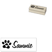 Pet paw print with heart custom cat dog name rubberstempel (Gestempeld)