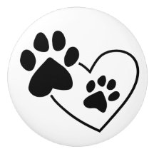 Pet Paw Prints op Hart