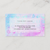 Pet Paw prints paarse blauw Visitekaartje (Achterkant)