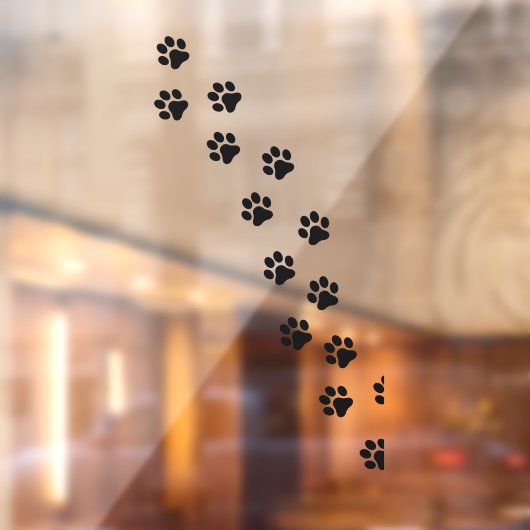 Pet Paw Prints Pet Grooming Shop Front Raamsticker (Vel 2)