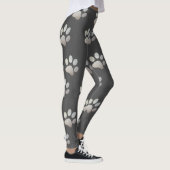 Pet paw Silver Glitter afdrukken op grijze achterg Leggings (Rechts)
