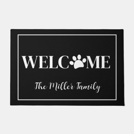 Pet Paw Welkom met Naam Deurmat (Voorkant)