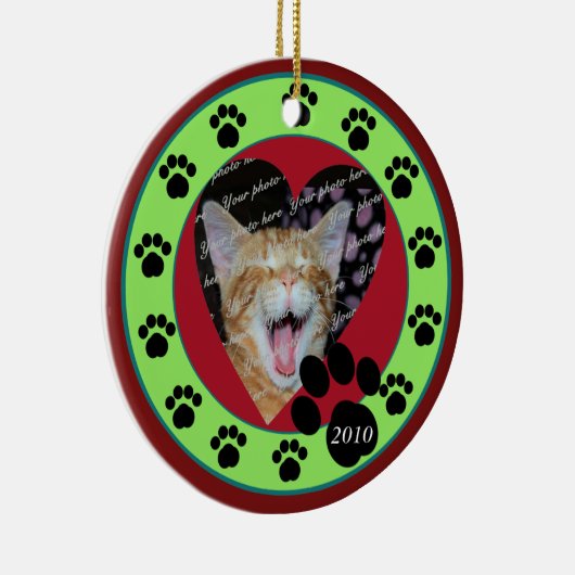 Pet Paws 2010 Keramisch Ornament (Rechts)