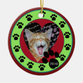 Pet Paws 2010 Keramisch Ornament (Voorkant)