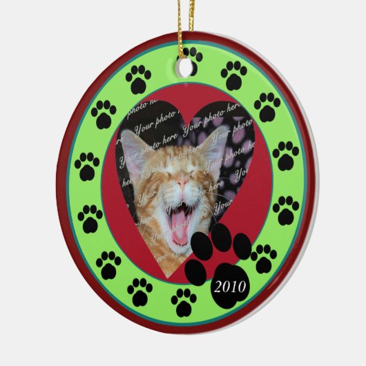 Pet Paws 2010 Keramisch Ornament (Links)