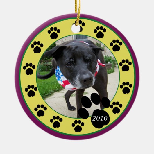 Pet Paws 2010 Keramisch Ornament (Voorkant)