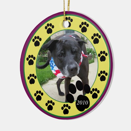 Pet Paws 2010 Keramisch Ornament (Links)