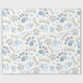 Pet Paws Bone en Hearts Cadeaupapier (Vlak)