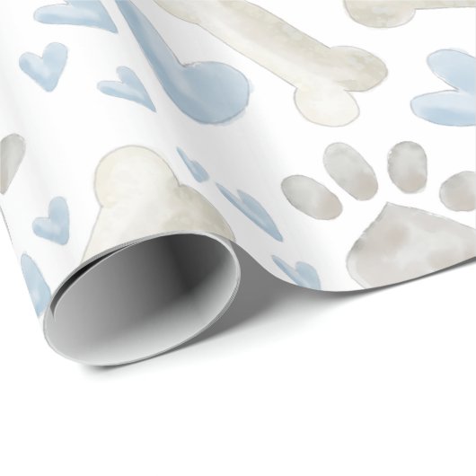 Pet Paws Bone en Hearts Cadeaupapier (Rol Hoek)