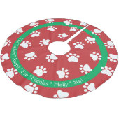 Pet Paws Dog Cat Family Name Kerstmis Kerstboom Rok (Gekanteld)