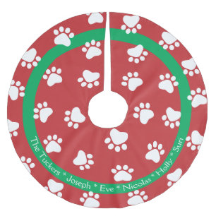 Pet Paws Dog Cat Family Name Kerstmis Kerstboom Rok
