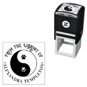 Pet Paws Dog Cat Yin Yang Symbool Bibliotheek Boek Zelfinktende Stempel (In situ)