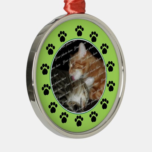 Pet Paws / Groen Metalen Ornament (Rechts)