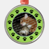 Pet Paws / Groen Metalen Ornament (Voorkant)