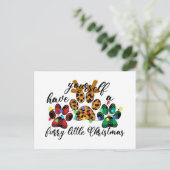 Pet Paws hebben je zelf een fijne kerst Briefkaart (Staand voorkant)